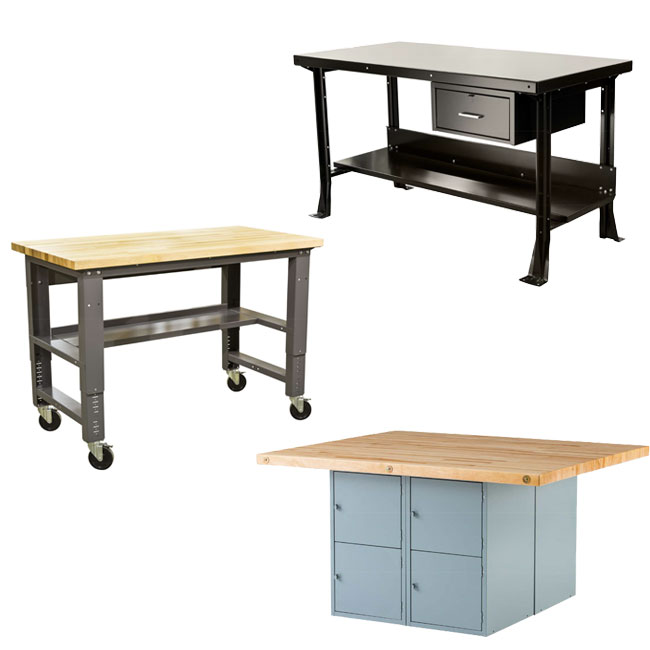 Click here for more Montisa Shop Tables & Makerspace Workbenches by Worthington