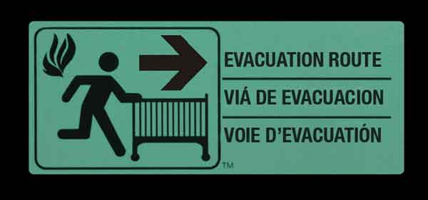 Evacuation Crib Sign Evacuation Crib Sign