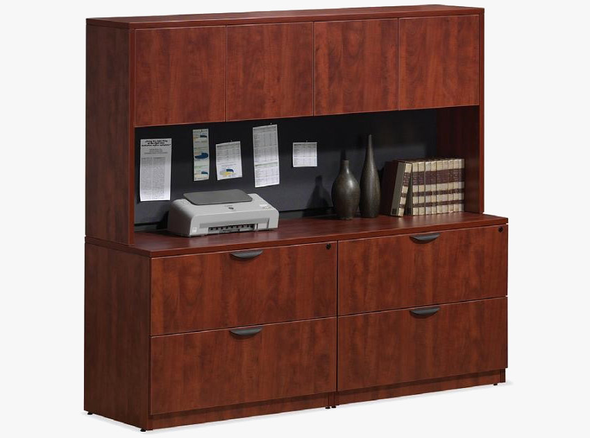 Office Credenza with Storage Hutch