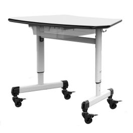 Height Adjustable Trapezoid Student Desk with Drawer product image