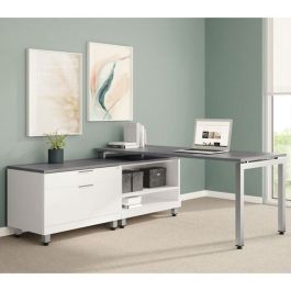 Variant Collection L-Shaped Desk w/ Unite Leg Base & Cabinet product image