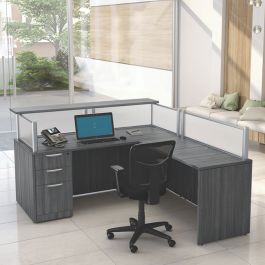 Borders II Collection L-Shaped Reception Desk w/ Transaction Shelf (71" x 83" x 42") product image