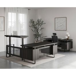Palisades Collection Industrial Height Adjustable L-Shaped Desk Suite product image