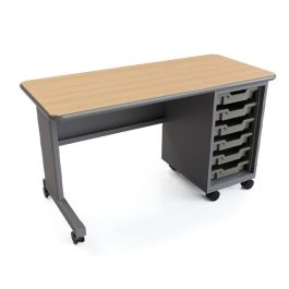 Cascade Teacher Desks with Single Cabinet product image