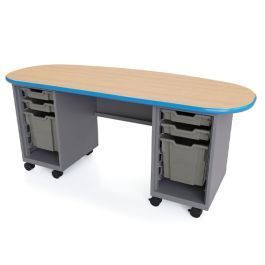 Cascade Bullet Teacher Desks with Double Pedestal product image