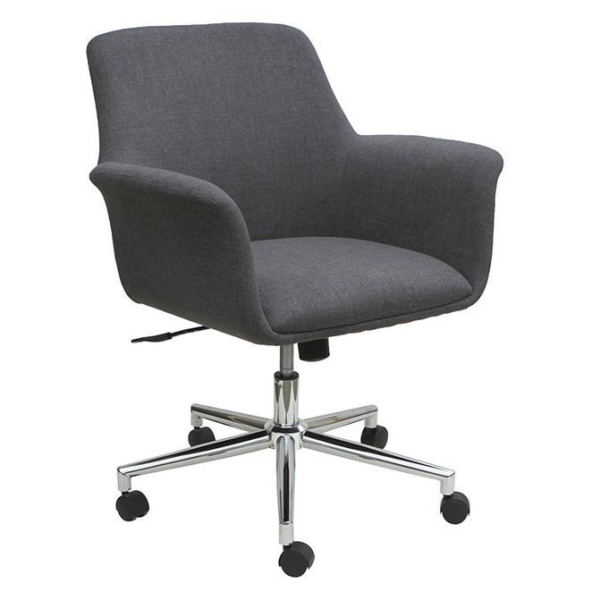 Gray swivel task chair with five star base and casters Gray swivel task chair with five star base and casters