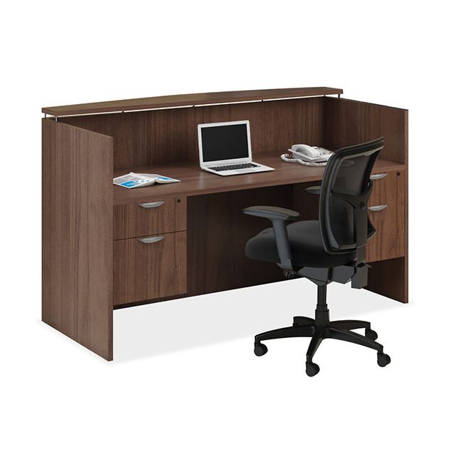Reception desk with hanging pedestal files. Reception desk with hanging pedestal files.