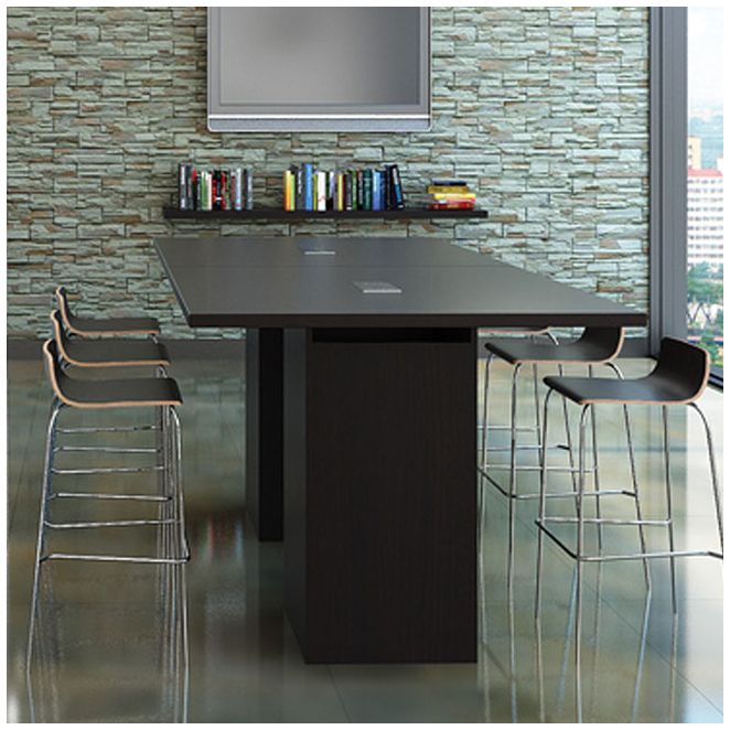 Rectangular office conference table with cube base. Rectangular office conference table with cube base.
