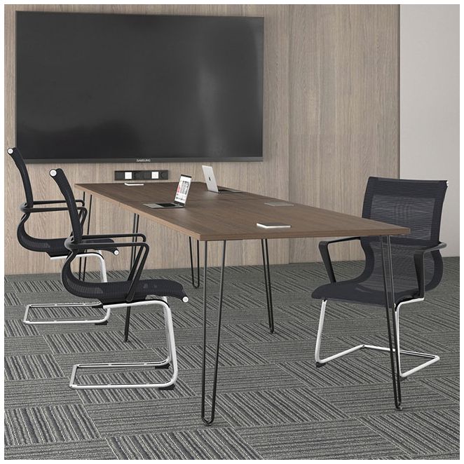 Rectangle shaped office conference table with hairpin legs. Rectangle shaped office conference table with hairpin legs.