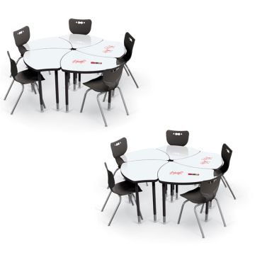 10-Pack Dry Erase Hierarchy Shapes Desk & Hierarchy Chair Package