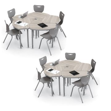 10-Pack Hierarchy Shapes Desk & Hierarchy Chair Package