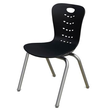 Synergy Stack Chair w/ Silver Frame- Quick Ship (18'' H 5th to Adult)
