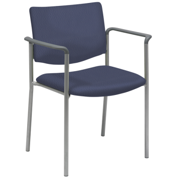 Stack Chair- Upholstered Padded Stack Chair w/ Arms