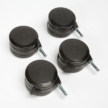4'' Dual Wheel Casters- 4 Pack, Two-Locking
