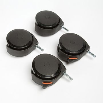 5'' Dual Wheel Casters- 4 Pack, Two-Locking