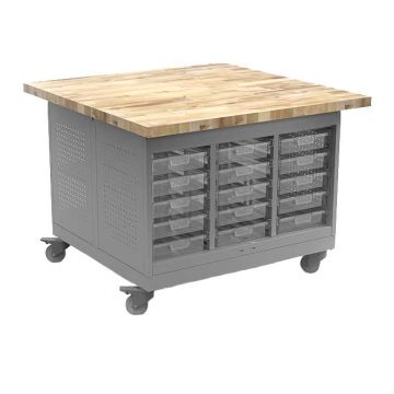 Cascade Maker Table with Butcher Block Top