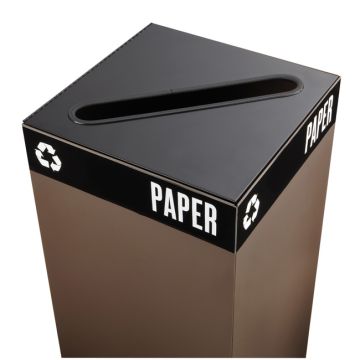 Heavy Gauge Steel Metal Trash Receptacle Lid (Slot Opening  with Newspaper and Paper Decals)