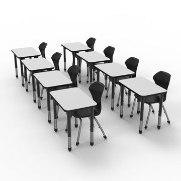 Classroom Set - Premier Single Rectangle Desks & Apex Chairs Package
