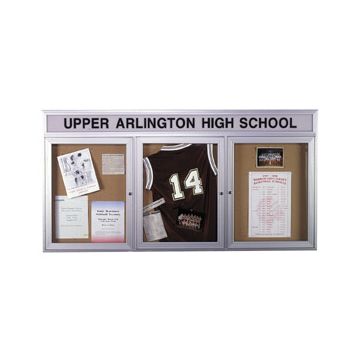 Aluminum Frame Bulletin Board w/Header for Indoor Use