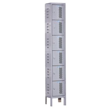 Heavy-Duty Ventilated Six-Tier 1-Wide Lockers