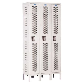 Heavy-Duty Ventilated Single-Tier 3-Wide Lockers