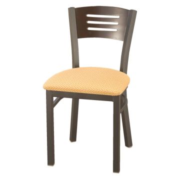 Slat Back Cafe Chair w/ Padded Seat