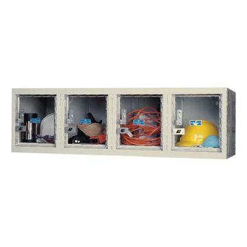 Safety View Four-Compartment Metal Wall Locker