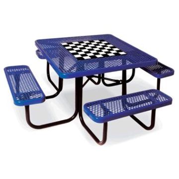 Square Outdoor Picnic Table w/ Game Top