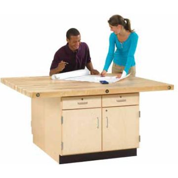 Four-Station Workbench w/ Four Doors & Four Drawers
