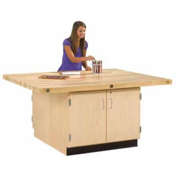 Four-Station Workbench w/ Cabinet