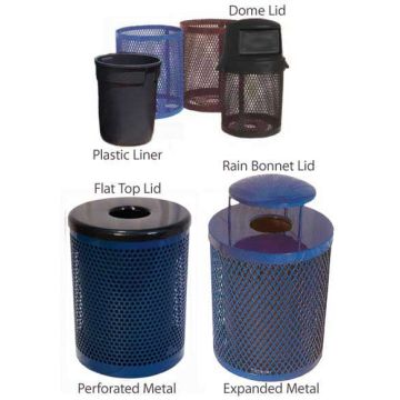 55 Gallon Outdoor Metal Trash Receptacles