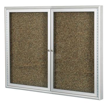 Indoor Enclosed Bulletin Board w/ Silver Frame