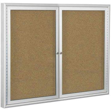 Outdoor Enclosed Bulletin Board w/ Silver Frame