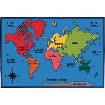 World Map Value Rug