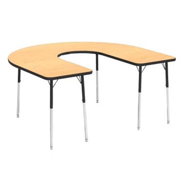 4000 Series Activity Table (60'' X 66'' Deep Cut Horseshoe, 22"-30"H Adjustable)