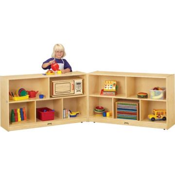 Low Mobile Fold-N-Lock Storage Unit- Natural Birch