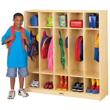 Natural Birch, 5 Section Coat Locker