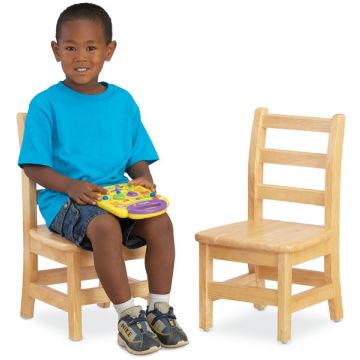 8'' H, Pair KYDZ Ladderback Wooden Chairs (1-2 Years)