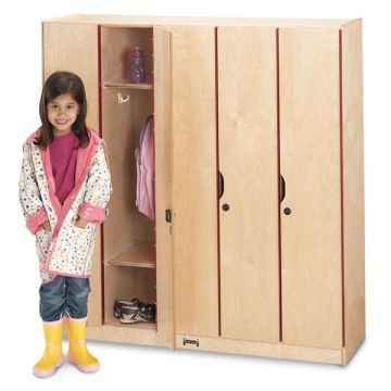 Natural Birch Full Size 5 Section Coat Locker