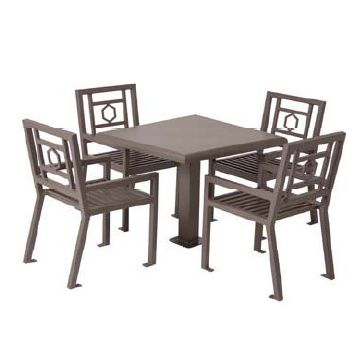 Huntington Outdoor Square Table and Four Chair Set