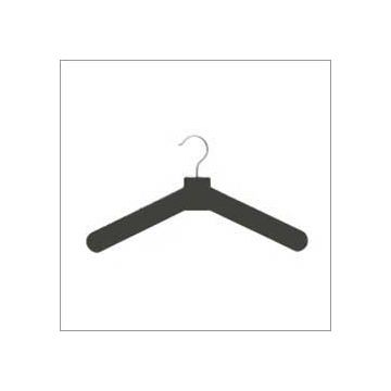 Black Plastic Open Hook Coat Hanger - 6 Pack