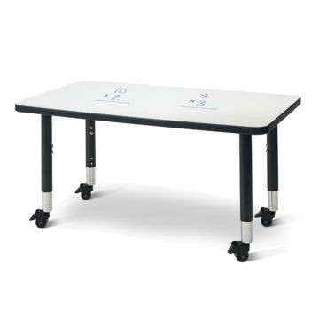 Berries Write-N-Wipe Dry Erase Table - 36'' x 24'' Rectangle with Casters