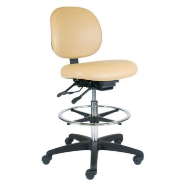 Vinyl Professional Lab Stool w/ Footring (24''-34''H)