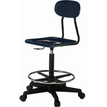 Adjustable Height Solid Plastic Stool w/ Foot-ring
