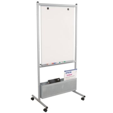Silver Nest Easel with Double-Sided Porcelain Steel Markerboards- Magnetic