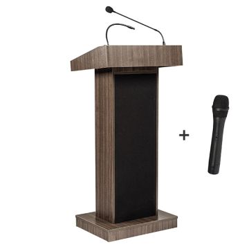 Non-Adjustable Orator Lectern with Handheld Wireless Mic