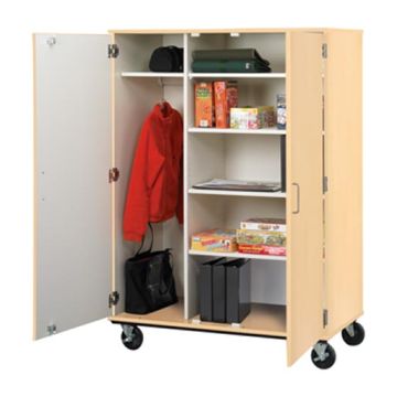 Mobile Wardrobe/Shelf Combo Storage Unit