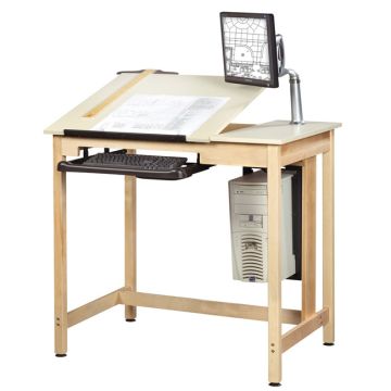 Split-Top School CAD Drawing Computer Table