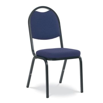 Fabric Padded Stack Chair with Round Back and Crown Seat
