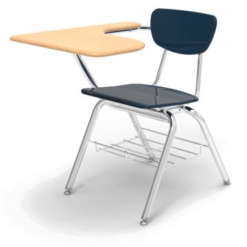 Solid Plastic Chair Desk w/ Bookrack